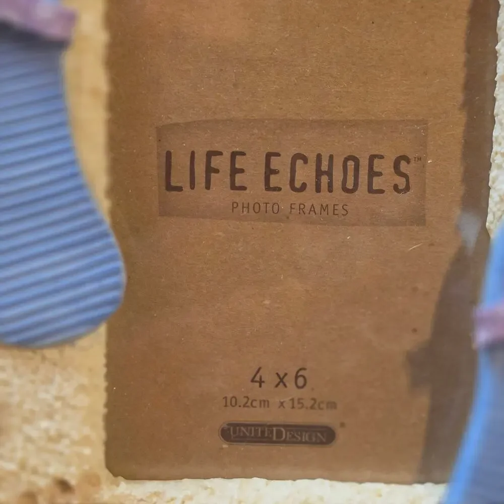 Vintage United Design Life Echoes 4x6 Beach Photo Frame Flip Flops Sand Resin